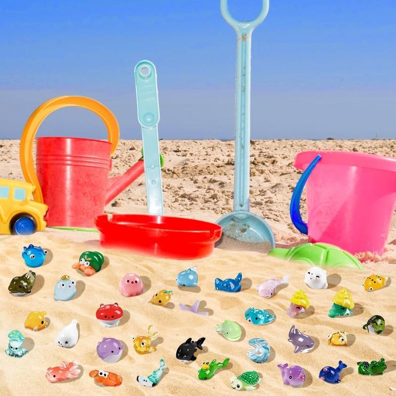 36pcs Mini Sea Animals Resin Tiny Ocean Animals Figurines Aquarium Ornaments 2