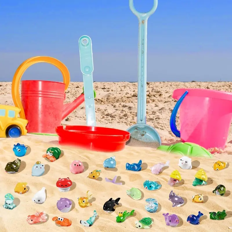 36pcs Mini Sea Animals Resin Tiny Ocean Animals Figurines Aquarium Ornaments 2
