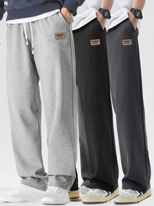 Men's Letter Patched Drawstring Waist Sweatpants, Casual Comfy Loose Jogger Pants for Spring & Fall, Men's Trousers for Daily Wear