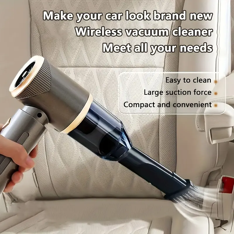SHOP'S MART LTDA car vacuum cleaner with 8 accessories, wireless use, equipped with 1500 * 2 high-quality lithium batteries, with a floor suction head, can quickly clean the car and home 3