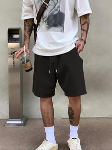 Men's Solid Color Drawstring Waist Straight Leg Shorts, Loose Casual Comfortable Breathable Pocket Shorts for Summer, Men's All-match Bottoms for Daily Wear