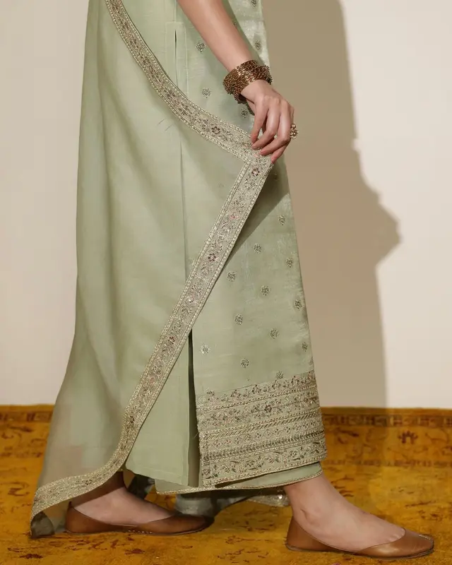 Sea Green cotton satain 3-Piece by Lazzim Collection 3