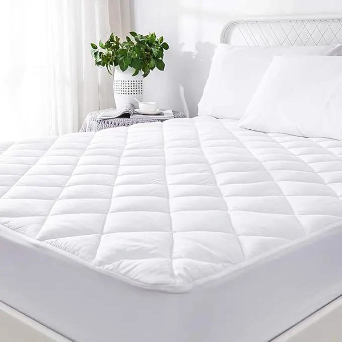 Luxury Hotel Quality 40cm Extra Deep Quilted Waterproof  Mattress Protector 100% Microfiber Mattress Protector cover Anti Allergy Washable & Non-Noisy Mattress Cover All UK Size 0