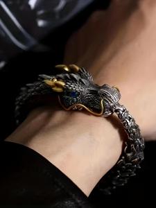 Vintage Dragon Design Metal Bracelet, Punk Style Animal Design Fashionable Bracelet for Men & Women, Fashion Jewelry for Party Decor, Trendy Exquisite Jewelry for Birthday Gift, Couples Gifts, Maximalist Jewelry, Boho Style Bangles, Bohemian Bracelets