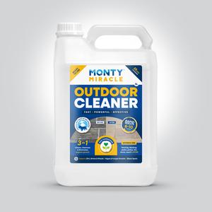 Monty Miracle Patio and Outdoor Cleaner - 5 litre bottle Outdoor organic growth remover. Eliminate algae and black spot on your driveway, patio, roof, garden shed, fences, decking with our fastest cleaner on the market. Patented Formula.