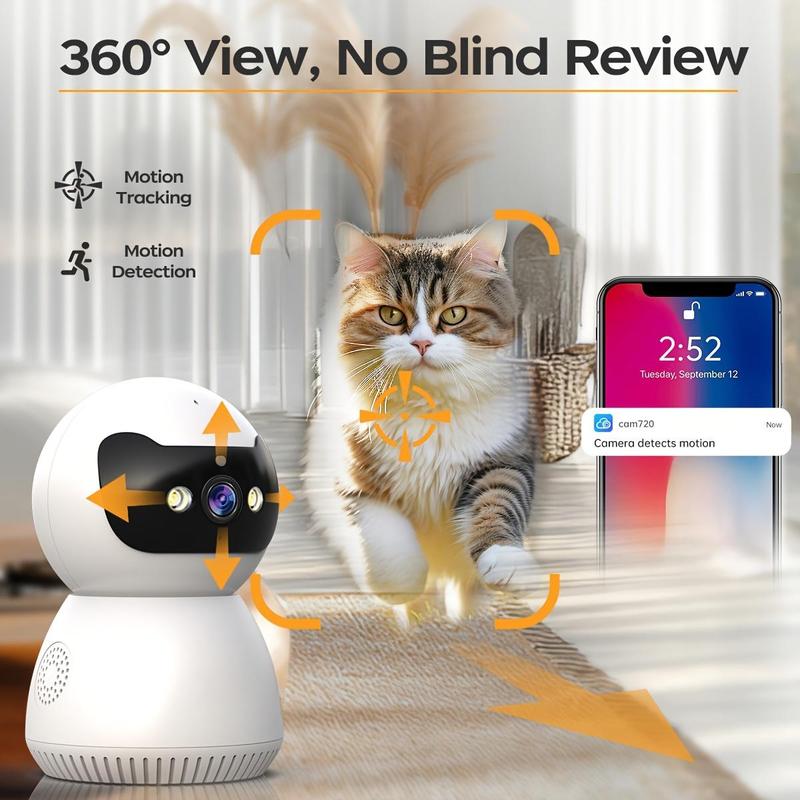 1080P Full HD Security Camera with Color Night Vision, Two-Way Audio, Motion Detection, Auto Tracking, WiFi Connectivity, App Control for Home Safety - Ideal for Youngsters, Elderly, and Pets 1