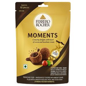 Ferrero Rocher Moments Chocolate Spheres 10-Pack (58g) - Perfect for Sharing or Savoring - Snack