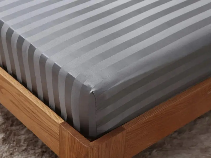 Luxury Soft Stripe Fitted Sheet Extra Deep 40cm 600 Thread Count 100% Egyptian Cotton Cozy Elasticated Bed Cover Double Super King Bedding Size 5