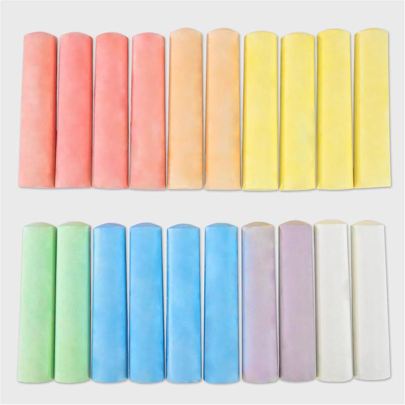 20 Giant Chalks - Extra Large Childrens Chunky Pavement Chalks - Bright Vibrant Colours - Washable, Easy Clean Outdoor Kids Garden Toys - Portable Carry Case with Handle - Ages 3 Years Plus 3