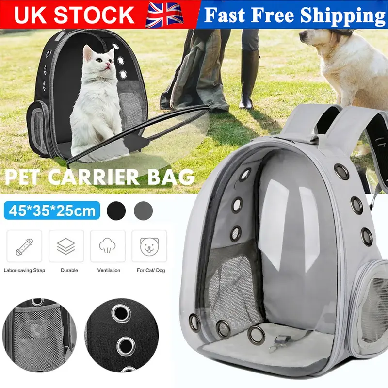 Astronaut Window Pet Backpack - Transparent Cat & Dog Carrier, Breathable Travel Bag for Small Pets - Space-Themed Design 2