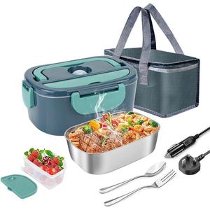 Electric Lunch Box Set, 60W Fast Heating Lunch Box Container, Car Plug-in Food Warmer Lunch Box Containers With Fork Spoon & Insulated Handbag & Fruit Box, Tableware Travel Accessories for Holiday Gift, Kitchen Appliances, Gift