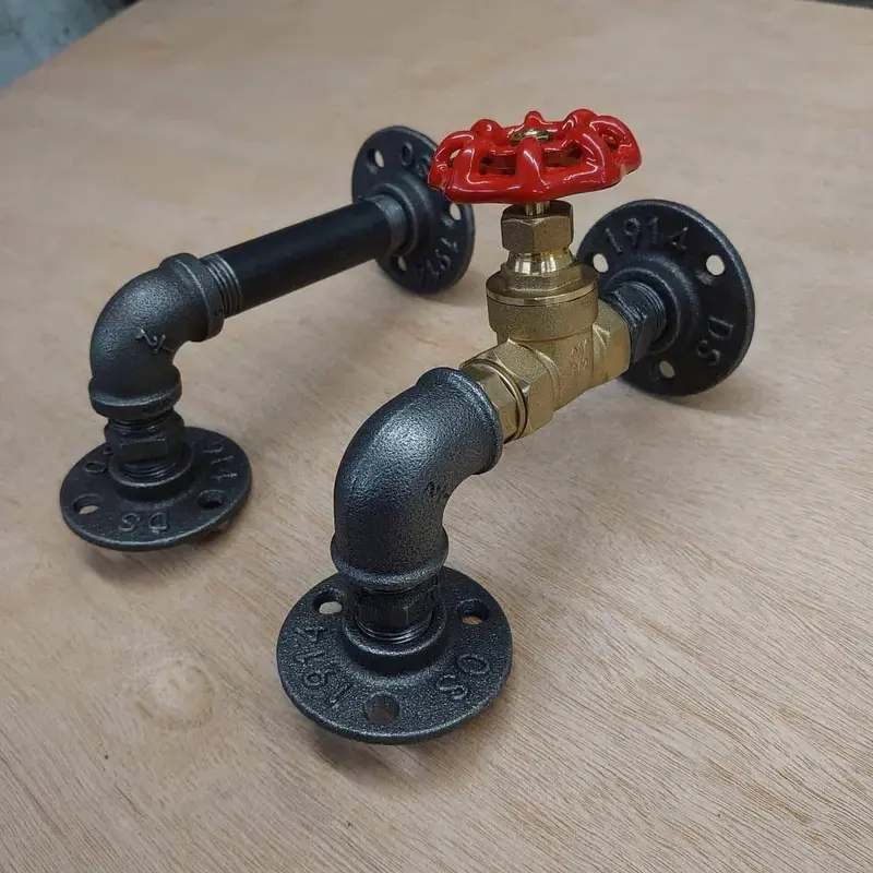Steampunk Pipe Wall Brackets Pair -3 1