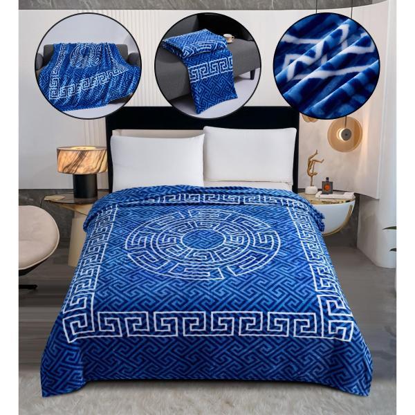 Thread & Tailor Luxurious Faux Fur Fleece cooling blanket Throw with Elegant Greek Border – Ultra-Soft Blanket for Bed, Sofa, or Chair – Premium Cozy Decor for Home, Travel, or Office – TikTok Trending Plush Throw for Comfort, Warmth & Stylish Gifting 3
