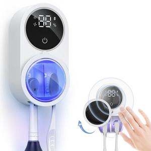 Wall Mounted Toothbrush Sterilizer, Rechargeable Toothbrush Holder, UV-C Toothbrush Cleaner with LED Smart Screen, Personal Care Appliances, UV Toothbrush Holders