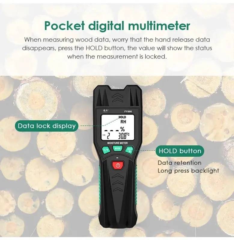 Wood Brick Screed Wallpaper Caravan Tester Digital Moisture Detector Damp Meter - Measure Moisture Levels 3