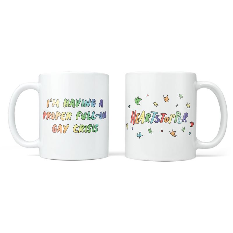 Heartstopper Mug Gift Set - Ceramic Drinkware for Coffee and Tea Wooden Reusable 5