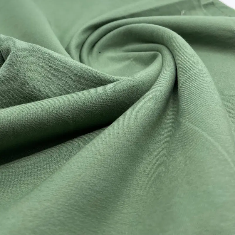 Green French Terry Loopback Cotton Jersey 230 GSM 95/5 Lycra 4 Way Stretch 2