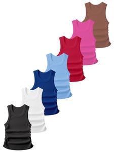 Women's Solid Color Ribbed Sports Tank Top, Breathable Comfortable Sleeveless Top for Yoga Gym Workout, Ladies Sportswear for All Seasons, Activewear