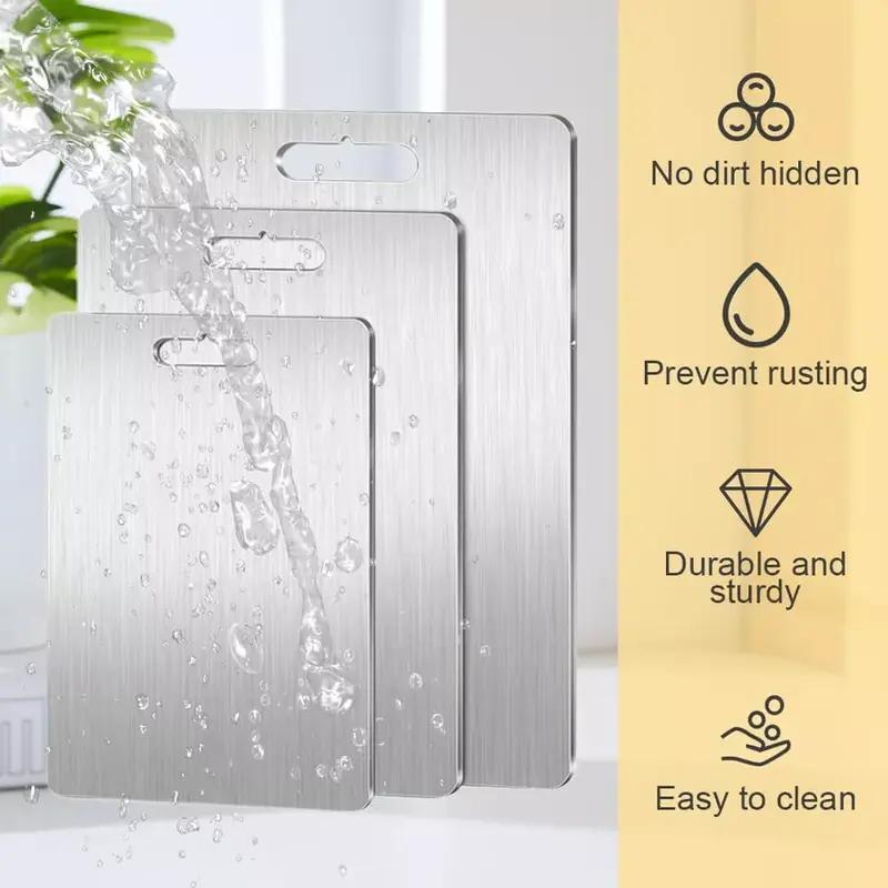 Steel Cutting Board Double-Sided Titanium Cutting Boards for Kitchen Camping 4