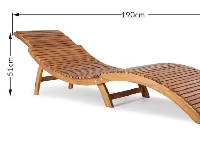 Foldable Wooden Sun Lounger | Ergonomic Design Garden Deck Chair | FSC-certified Acacia Wood outdoor 4