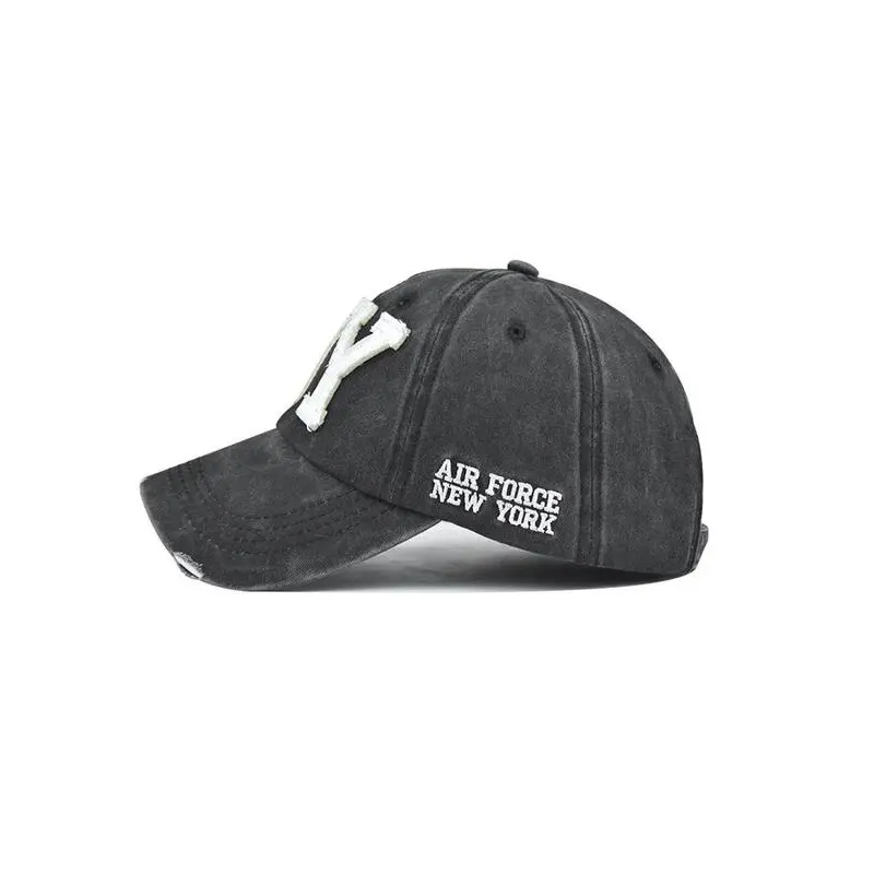 Unisex Retro Distressed Embroidered Baseball Cap, Fashionable 3D Lettering Casual Style Duckbill Hat, for Hiking and Cycling, for Men and Women 3
