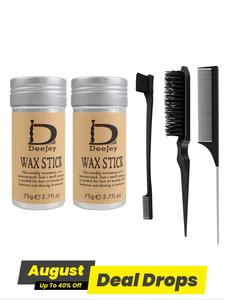 5pcs Hair Styling Comb & Brush & Wax Stick Kit, Teasing Wigs Brush, Rat Tail Comb for Women, Edge Brush for Edge & Back Brushing for Women, Hair Care Tool