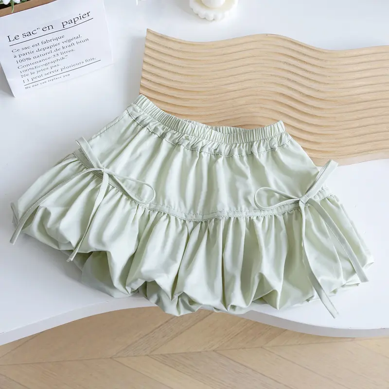 Girls' Summer Princess Western Style Flower Bud Short Culottes NewinsSweet StylebabyAll-Match Pantskirt-XMS 5
