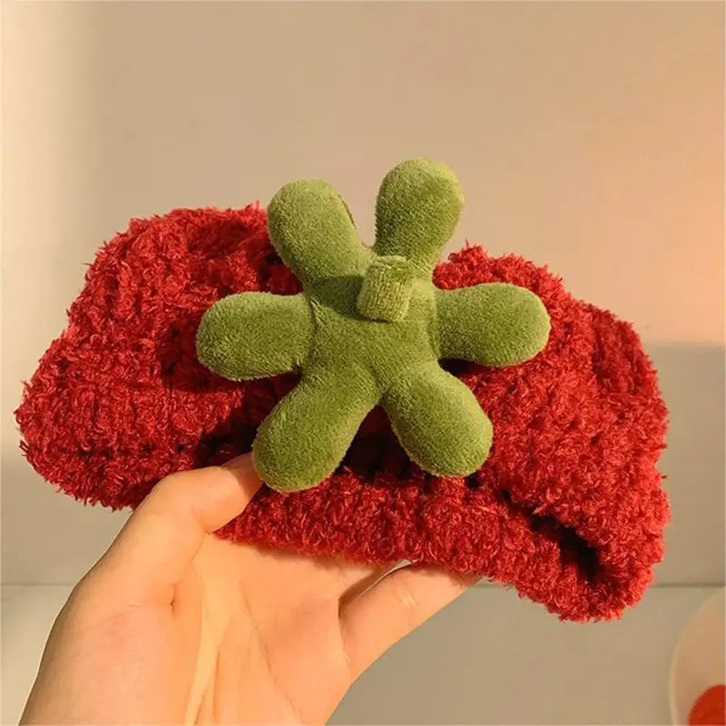 Strawberry Headband Red Wash Face Hair Bands Hair Hoops Girls Thick Cute Plush Hairbands Headband Fashion Hair Accessories 2