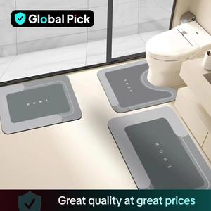 Soft Bathroom Floor Mat, 1/3 Counts Non-slip Bathroom Mat, Water Absorbent Bathroom Interior Rug for Bathroom Living Room Kitchen Laundry Home Decor, Bathroom Drying Doormat, Household Items, Bathmat, Home Goods, Bathroom Decor Set, Bathroom Accessory