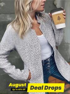 Women's Solid Color Pocket Long Sleeve Open Front Coat, Casual Longline Outerwear for Fall & Winter, Ladies Clothes for Daily Wear, Clothing for Women