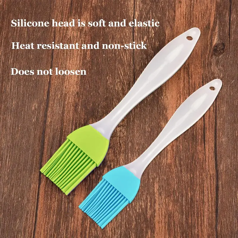 2 Pcs Silicone Pastry Brush Basting Brush Set,Heat Resistant Oil Brush,Pastry Brush Silicone,Cooking Baking Brush Set for Cooking Kitchen Baking Barbecue,Food Stirring, Baking Cooking(2 Size) Utensils Bbq Colorful Steak 2