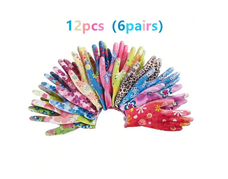 6/12/24pcs Women's Gardening Gloves, Ladies Work Gloves, Premium Grip Work Gloves, Comfortable Breathable Multipurpose, For Gardening, Lawn Care, Landscaping, Suitable For Digging, Planting, Weeding, Seed Sowing, Nail And Finger Protection 7