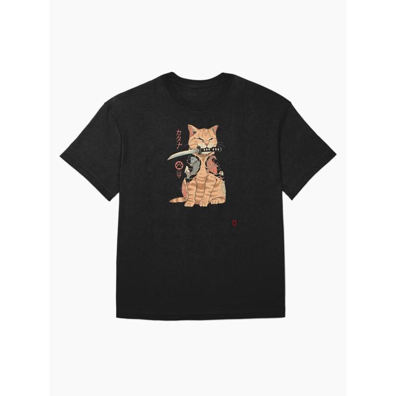 Catana Redefined Cotton Oversized T-Shirt, Unique Graphic Tee, Gift for Cat Lovers & Fans of Catana Comics I 2
