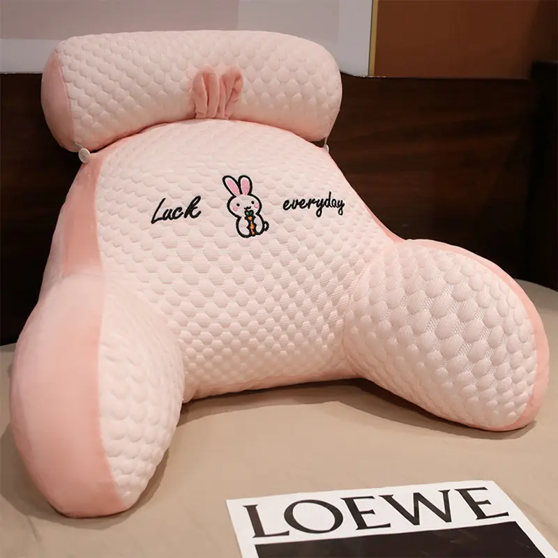 Bed Reading Lumbar Pillow Back Rest Lumbar Support Arm Seat Cushion Lounger-Pads，Pink 5