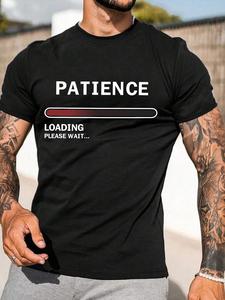 Men's Letter Print Round Neck Tee, Casual Short Sleeve T-shirt for Summer, Fashion Men's Top for Daily Wear