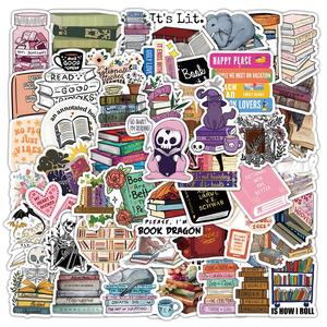 Book Sticker, 150pcs/set Waterproof Matte Finish Sticker for Laptops, Water Bottles, Luggage, Party Favors, Stickers for Book Lovers, Teens, Adults, Teachers, and Students, Halloween