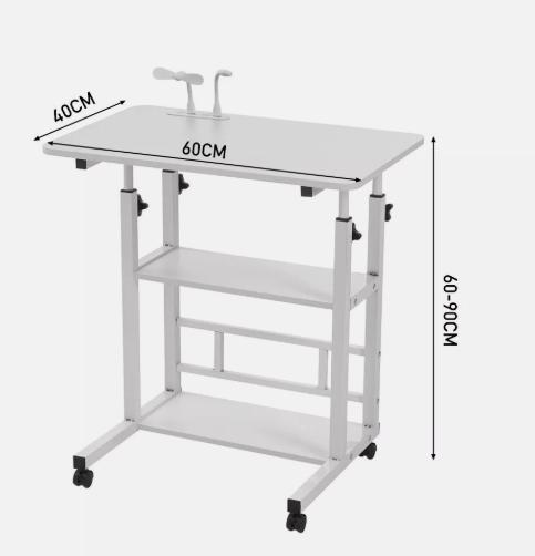 Mobile Over Bed Folding Tray Laptop Table Breakfast Table With USB Fan & Light 4