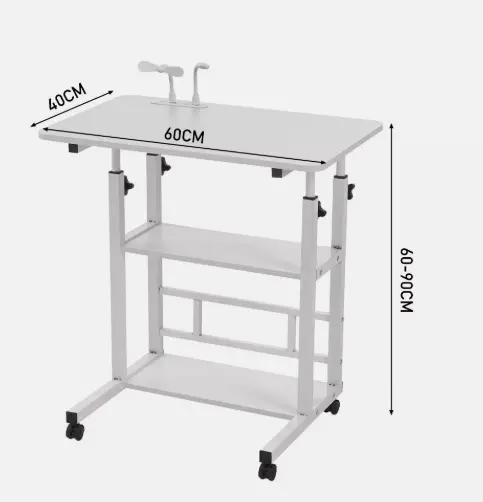 Mobile Over Bed Folding Tray Laptop Table Breakfast Table With USB Fan & Light 4
