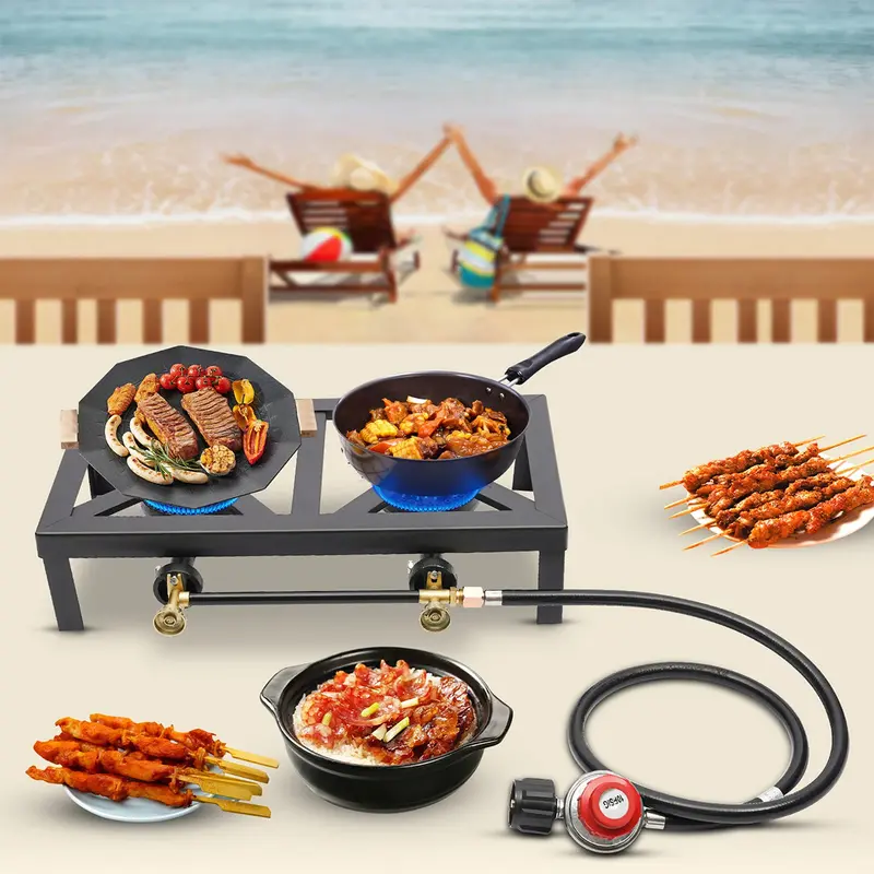 Large Gas LPG Burner Cast Iron Cooker Gas Boiling Ring Restaurant Catering 2