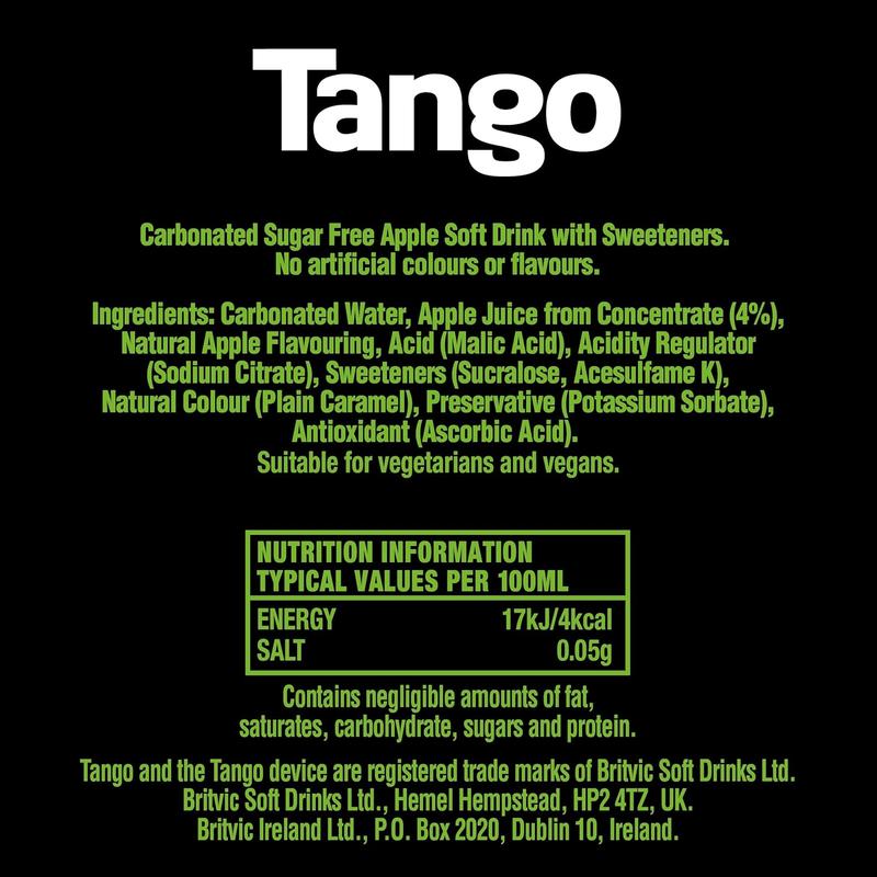 Tango Apple Sugar Free 330ml, Pack of 24 – Refreshing, Zero Sugar, Low Calorie, Delicious Fruit Drink, Perfect for Healthy Hydration, Great Taste Without the Calories 5