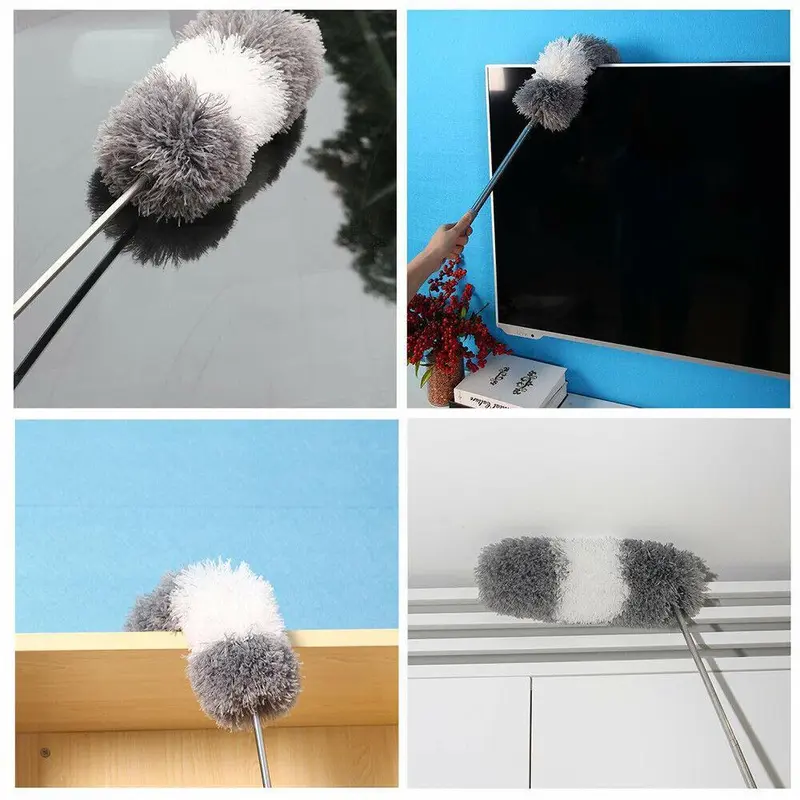 Extendable handle Feather Duster 250cm Long Telescopic Magic Static Duster Brush 6