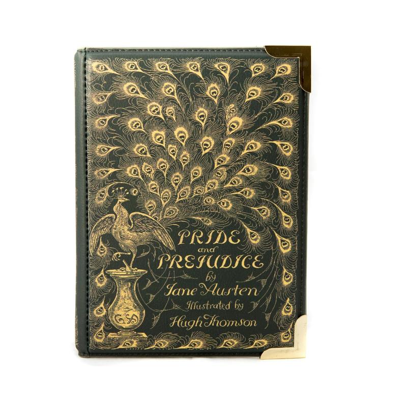 Pride and Prejudice Green Book Handbag Crossbody Purse 3