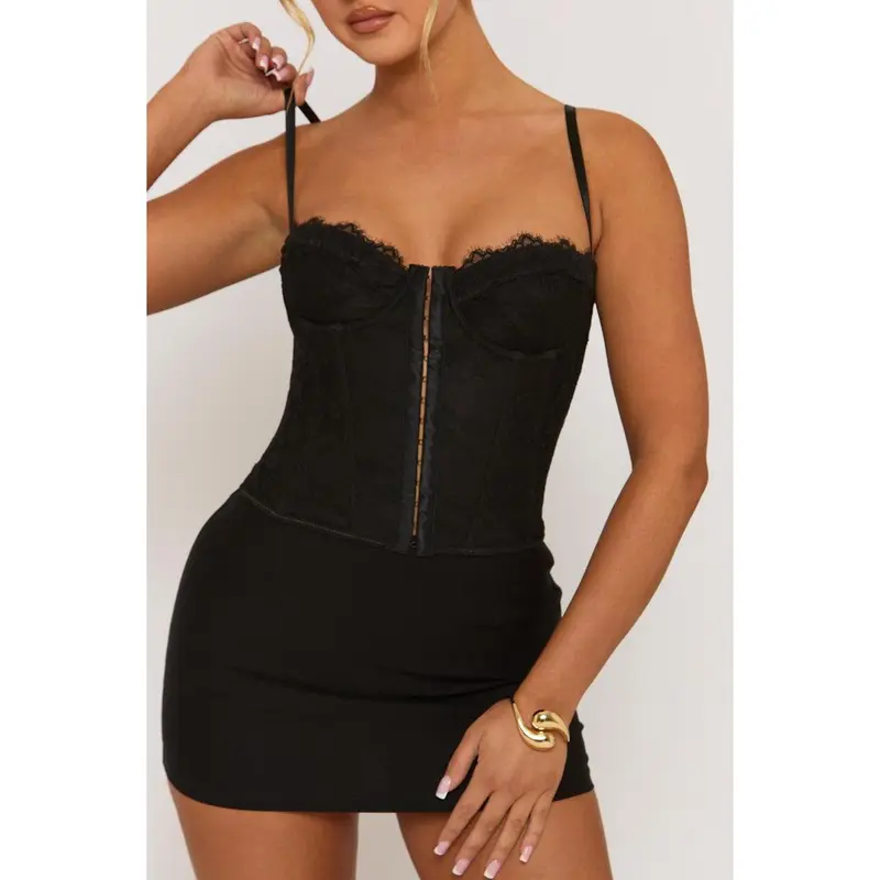 Aleks Womenswear Rebellious Fashion Lace Back Boned Corset Top 4