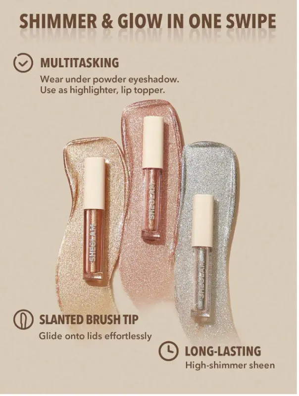 SHEGLAM Liquid Eyeshadow 3 Shimmer Products for Women 3