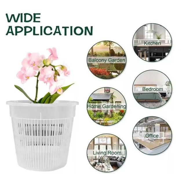 Meshpot Clear Plastic Orchid Pots For Flower Breathable Basin Orchid Planters Root Control Orchid Transparent Desktop Pot 0