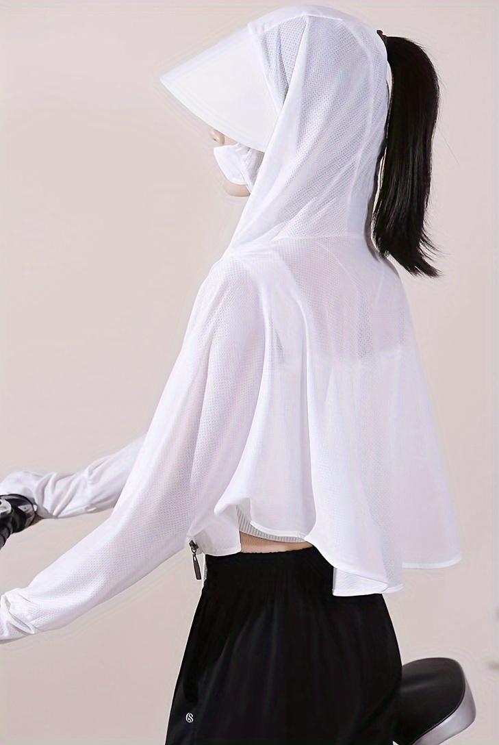 Product Introduction of Women'S Summer Sun Protection Jacket, Breathable Polyester Knit Fabric, UV Protection, Lightweight Loose Fit, Casual Outdoor Wear for Cycling & Driving 5