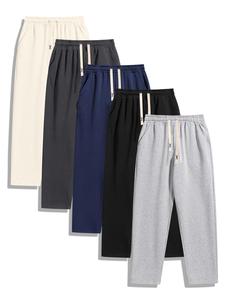 Men's Solid Color Pants, Loose Casual Style Comfy Relaxed Trousers for Summer, Men's Bottoms for Daily Wear