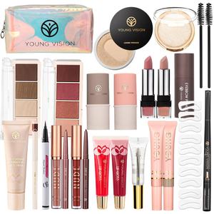Makeup Set, 21pcs Including Lipstick, Eyeliner, Concealer, Eyebrow Pencil, Eye Shadow, Blush, Makeup Tool And Storage Bag, Beauty Cosmetics For Beginners