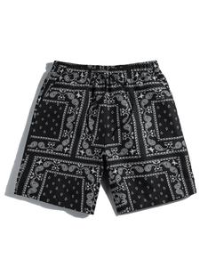 Men's Paisley Print Drawstring Waist Shorts, Boho Pocket Design Shorts for Summer, Trendy Men's Clothing, Menswear, Summer Clothes for Men