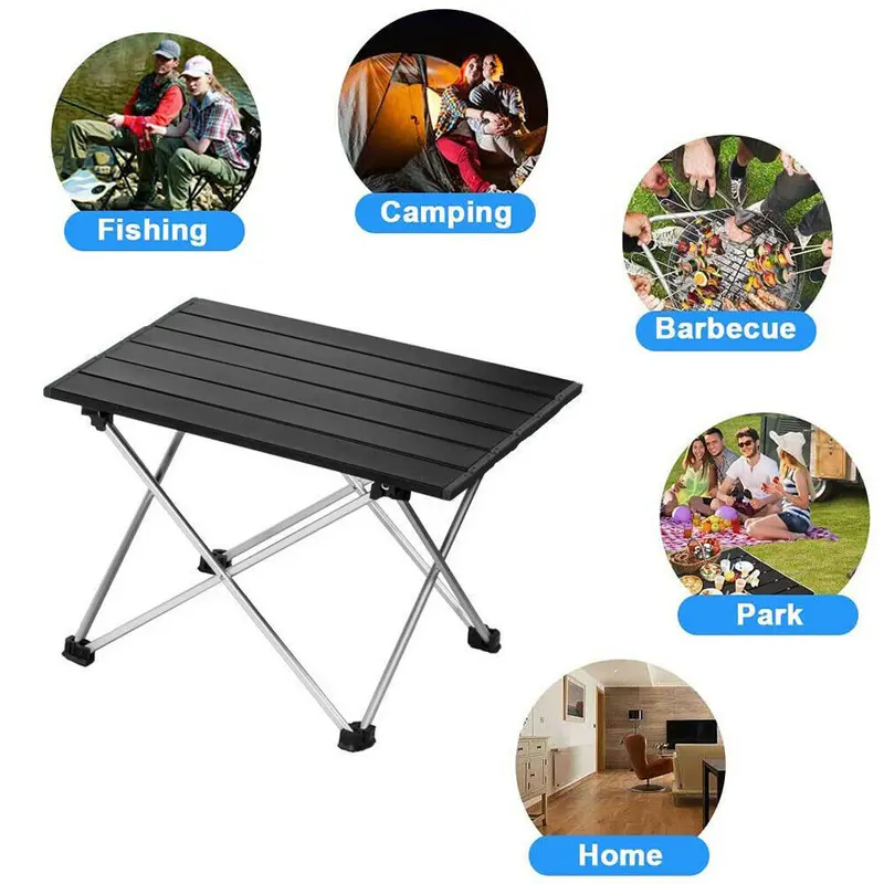 Folding Camping Table Light Weight Portable Aluminium Frame Outdoor Picnic Bag 6